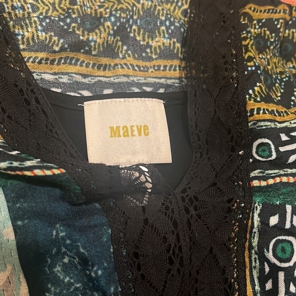 Maeve Anthropologie Peasant Patchwork Mixed Pattern Lace Detail Dress Size Small - Picture 4 of 8